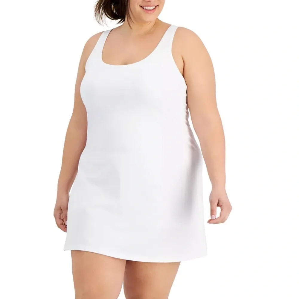 Ideology White Scoop Neck Tank Dress